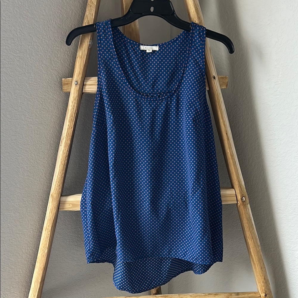 Pleione Navy Polka Dot Tank Top